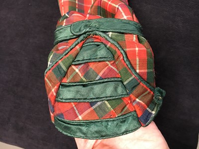 Lot 115 - A tartan bombazine carriage dress, probably Scottish, circa 1817