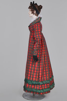 Lot 115 - A tartan bombazine carriage dress, probably Scottish, circa 1817