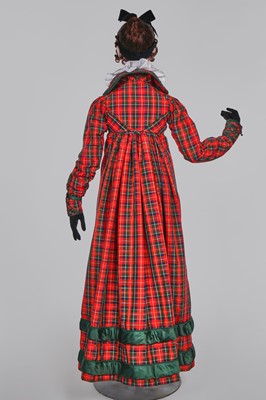 Lot 115 - A tartan bombazine carriage dress, probably Scottish, circa 1817