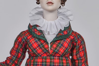 Lot 115 - A tartan bombazine carriage dress, probably Scottish, circa 1817