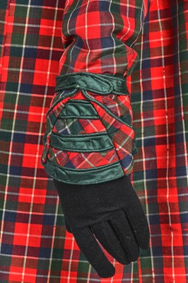 Lot 115 - A tartan bombazine carriage dress, probably Scottish, circa 1817