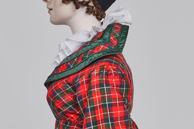 Lot 115 - A tartan bombazine carriage dress, probably Scottish, circa 1817