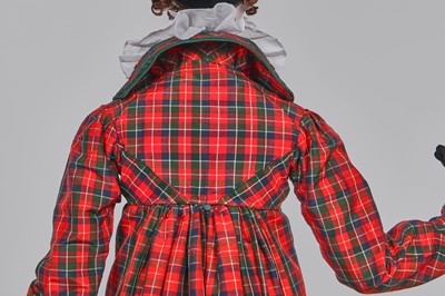 Lot 115 - A tartan bombazine carriage dress, probably Scottish, circa 1817