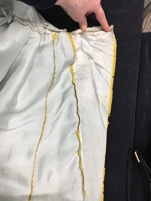 Lot 62 - An eau de Nil satin evening dress, probably French, 1807-1809