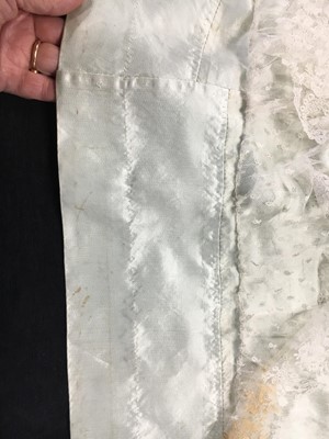 Lot 62 - An eau de Nil satin evening dress, probably French, 1807-1809