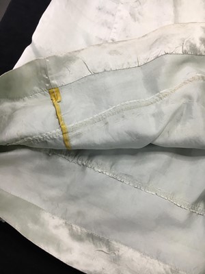 Lot 62 - An eau de Nil satin evening dress, probably French, 1807-1809