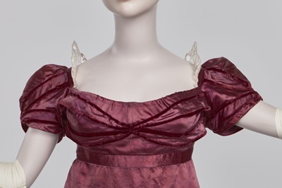 Lot 91 - A pink satin evening gown, probably English, circa 1812