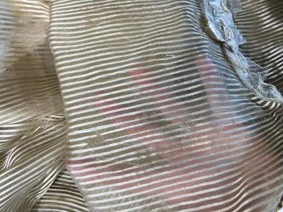 Lot 60 - A striped gold silk gauze ball gown, English, circa 1810