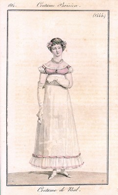 Lot 102 - A pink satin evening bodice with elaborate puff sleeves, English, circa 1815