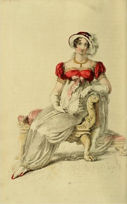 Lot 102 - A pink satin evening bodice with elaborate puff sleeves, English, circa 1815