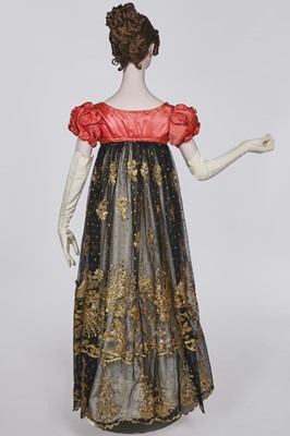 Lot 102 - A pink satin evening bodice with elaborate puff sleeves, English, circa 1815