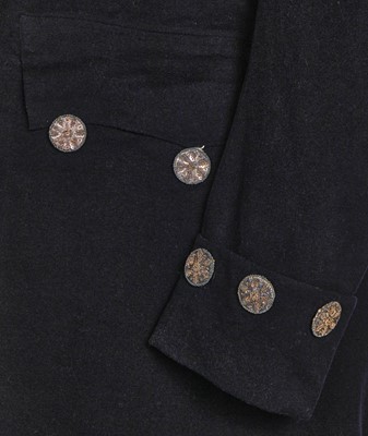 Lot 16 - A navy blue wool gentleman's court suit, circa 1805-10
