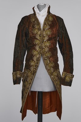 Lot 677 - A gentleman's embroidered brown velvet court coat, circa 1800
