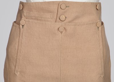 Lot 65 - A pair of gentleman's buff twill wool breeches, circa 1810