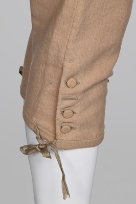 Lot 65 - A pair of gentleman's buff twill wool breeches, circa 1810