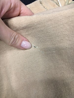 Lot 65 - A pair of gentleman's buff twill wool breeches, circa 1810