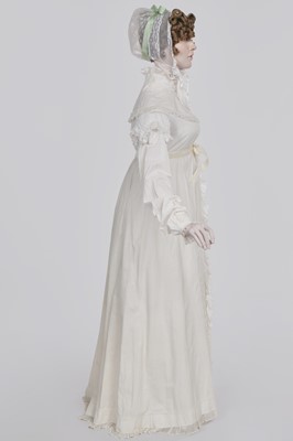 Lot 101 - A white percale morning coat, English, circa 1814