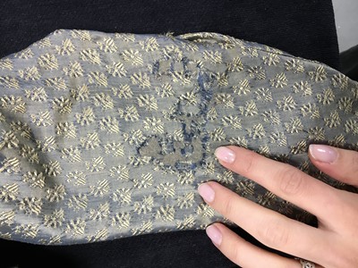 Lot 77 - A figured sarsanet spencer and muslin petticoat, English, circa 1810-15