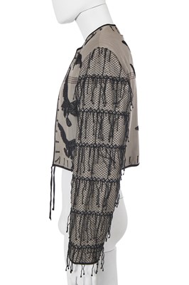 Lot 102 - A rare Jean Paul Gaultier men's beaded pinstripe jacket, ‘La Concierge Est Dans L'Escalier/The Modern Retros’ collection, Spring-Summer 1988