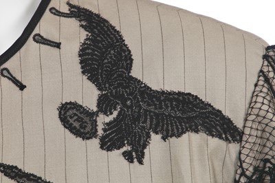 Lot 102 - A rare Jean Paul Gaultier men's beaded pinstripe jacket, ‘La Concierge Est Dans L'Escalier/The Modern Retros’ collection, Spring-Summer 1988