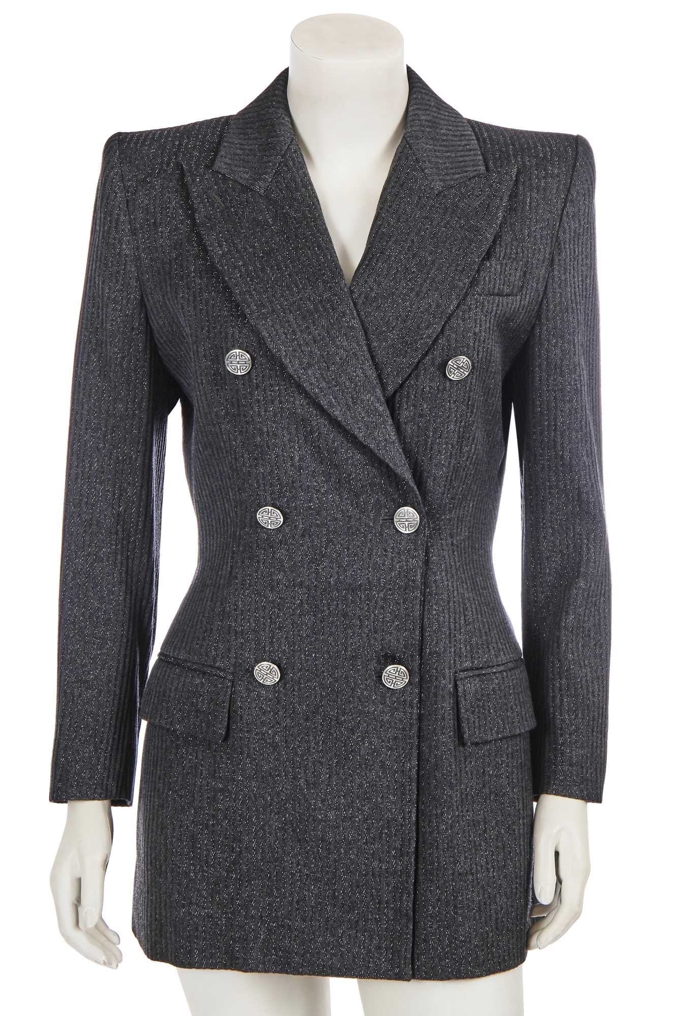 Lot 302 - A Givenchy by Alexander McQueen wool and lurex blazer, 'Blade Runner' collection, Autumn-Winter 1998-99