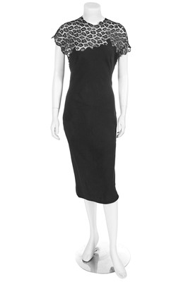 Lot 307 - A Givenchy by Alexander McQueen black crêpe and leopard lace cocktail dress, Autumn-Winter 1997-98