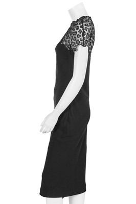Lot 307 - A Givenchy by Alexander McQueen black crêpe and leopard lace cocktail dress, Autumn-Winter 1997-98
