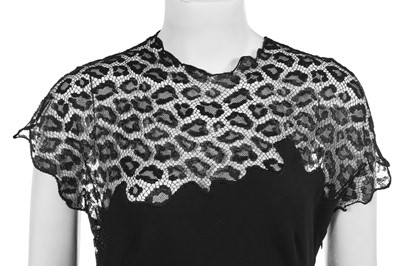 Lot 307 - A Givenchy by Alexander McQueen black crêpe and leopard lace cocktail dress, Autumn-Winter 1997-98