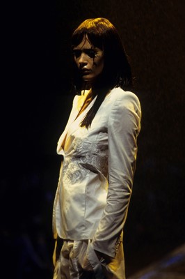 Lot 308 - An Alexander McQueen embroidered black cotton suit, 'Untitled/Golden Shower' collection, Spring-Summer 1998
