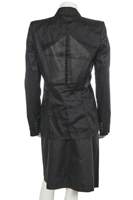 Lot 308 - An Alexander McQueen embroidered black cotton suit, 'Untitled/Golden Shower' collection, Spring-Summer 1998
