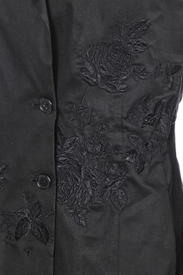 Lot 308 - An Alexander McQueen embroidered black cotton suit, 'Untitled/Golden Shower' collection, Spring-Summer 1998