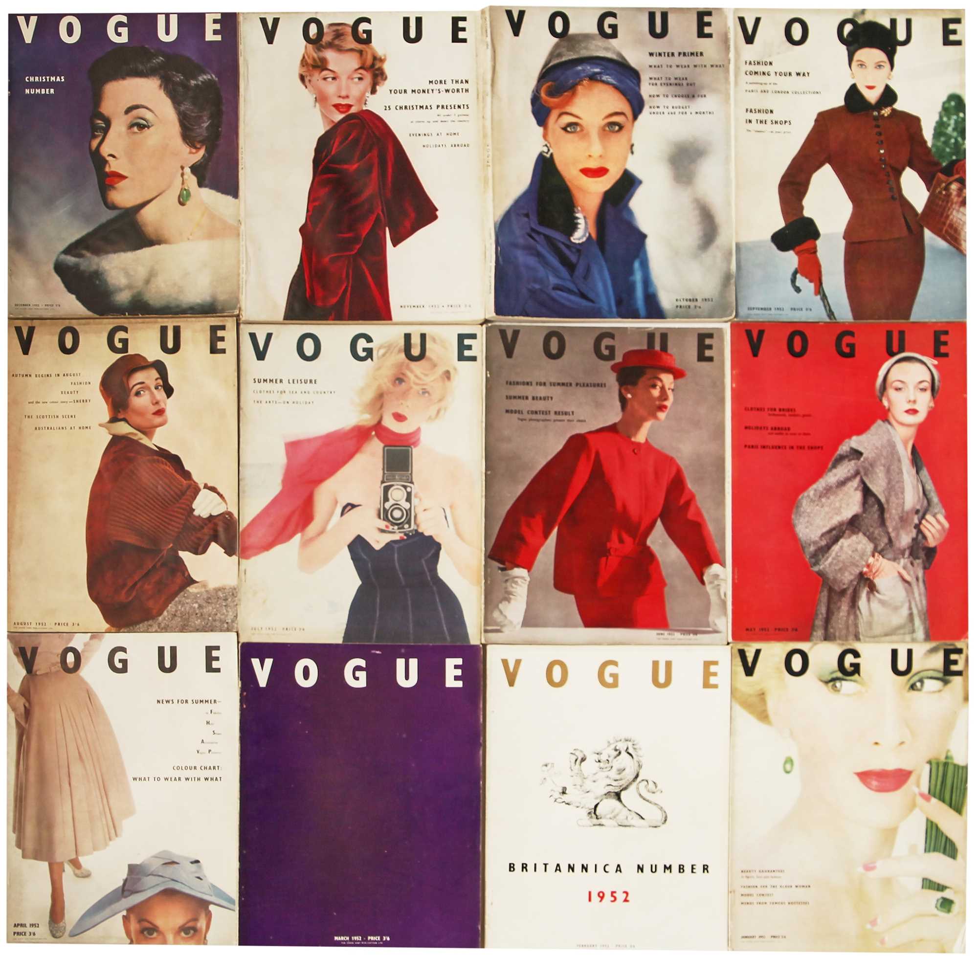 Lot 297 - British Vogue 1952, near complete run