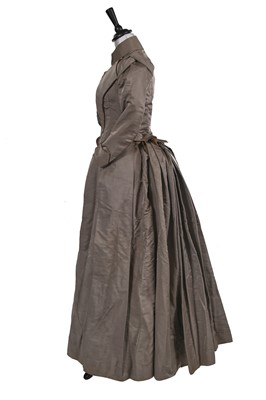 Lot 661 - A grey silk dress, circa 1890