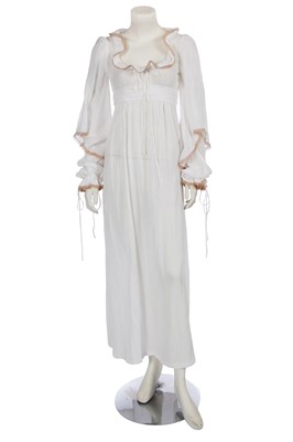 Lot 494 - A Biba white muslin maxi dress, circa 1970