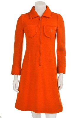 Lot 540 - An André Courrèges orange wool dress, circa 1968