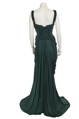 Lot 228 - An Alexander McQueen by Sarah Burton green jersey evening gown, 2012