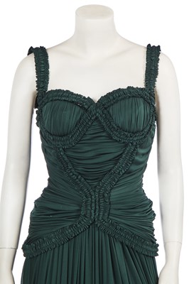 Lot 228 - An Alexander McQueen by Sarah Burton green jersey evening gown, 2012