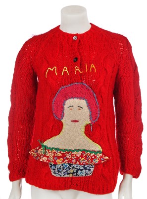 Lot 499 - A Fiorucci red wool knit jumper, 1975