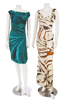 Lot 270 - Two Roberto Cavalli printed jersey dresses, 2000s