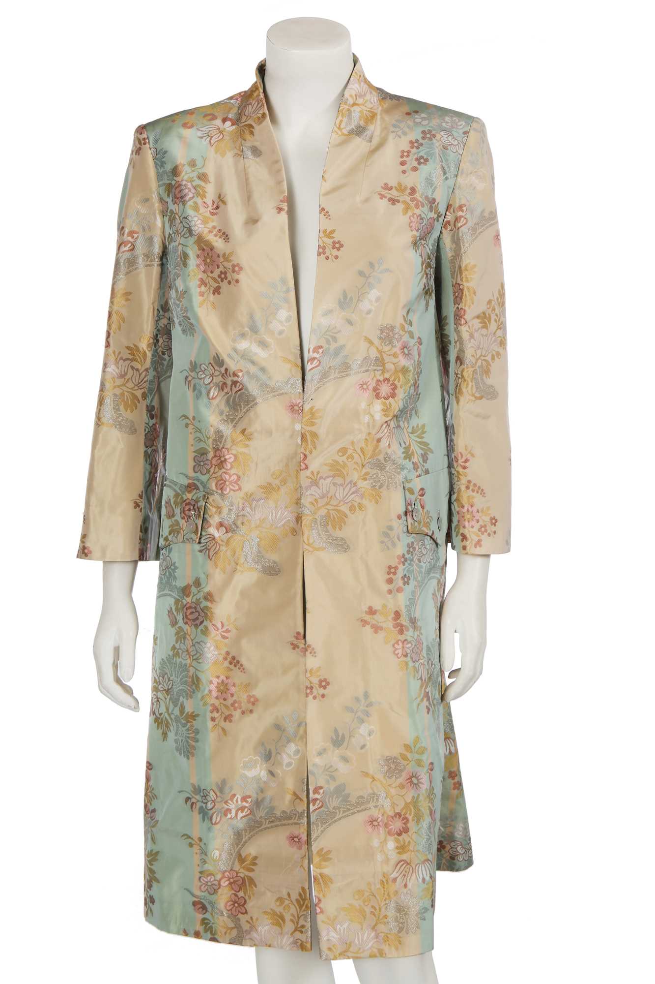 Lot 255 - An Alexander McQueen silk brocade coat, 'Irere' collection, Spring-Summer 2003