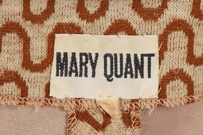 Lot 556 - Mary Quant's own Mary Quant brown wool 'squiggle' dress, 1968
