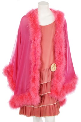 Lot 565 - Mary Quant's own Mary Quant pink silk chiffon cocktail dress, 1962-64