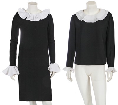 Lot 563 - Mary Quant's own Mary Quant black and white crêpe 'Miss Muffet' dress, 1964