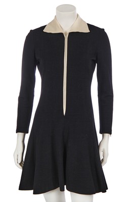 Lot 557 - Mary Quant's own Mary Quant 'Banana Split' black jersey mini dress, 1967