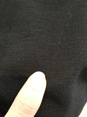 Lot 557 - Mary Quant's own Mary Quant 'Banana Split' black jersey mini dress, 1967