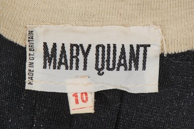 Lot 557 - Mary Quant's own Mary Quant 'Banana Split' black jersey mini dress, 1967