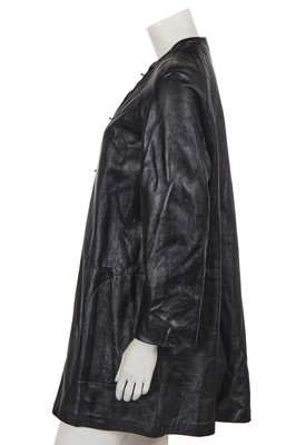 Lot 561 - Mary Quant' sown Mary Quant black leather dress, circa 1965
