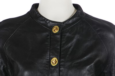 Lot 561 - Mary Quant' sown Mary Quant black leather dress, circa 1965