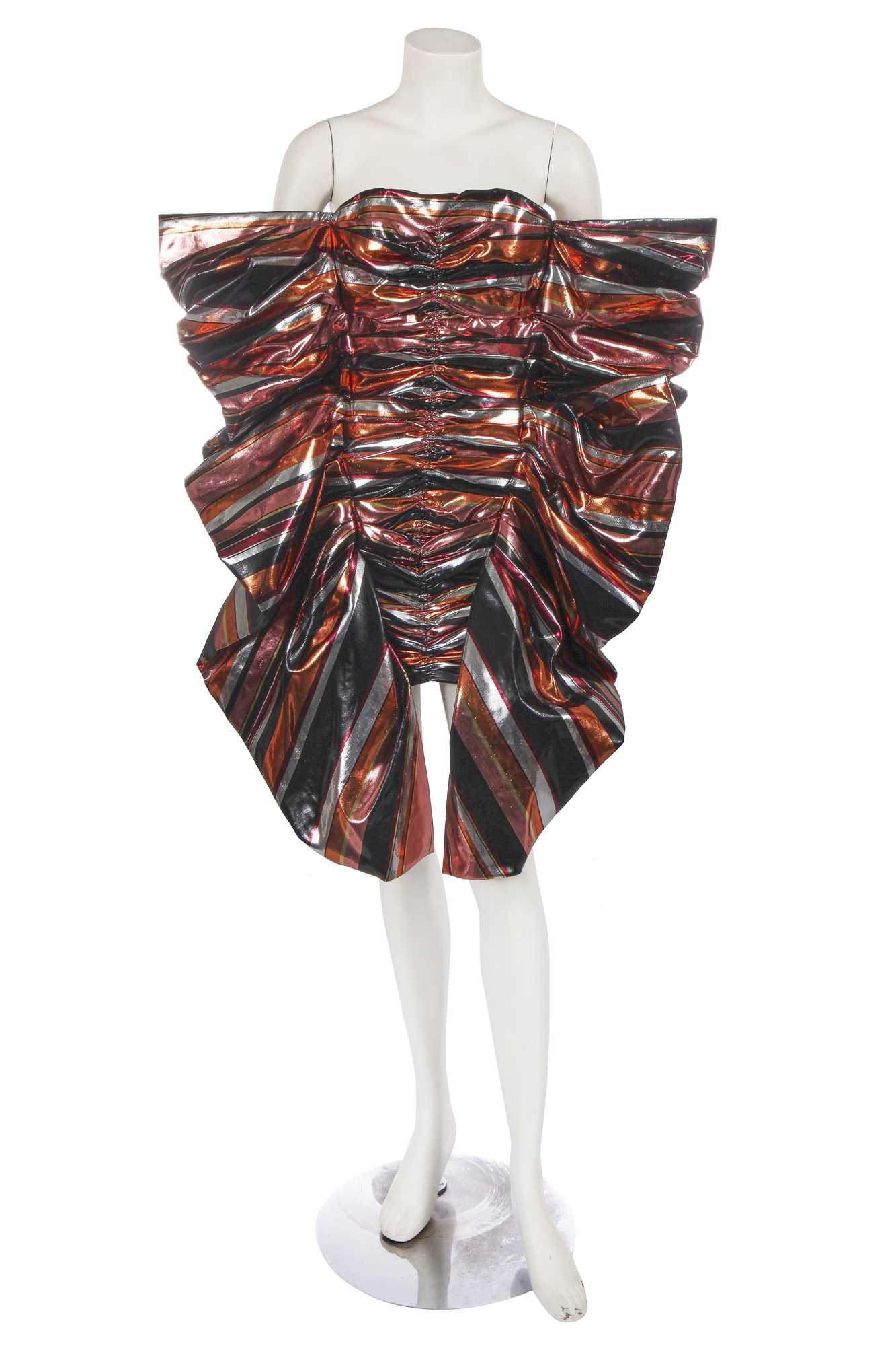 Lot 200 - A Halpern striped lamé minidress, Autumn-Winter 2020-21