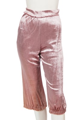 Lot 554 - Mary Quant's own Mary Quant orange, red, and blue velour maxi dress, circa 1970